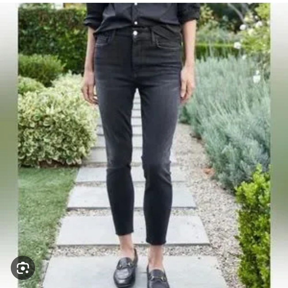 FRANK AND EILEEN - Sligo Skinny Jean In
 Black raw hem  Women's 28